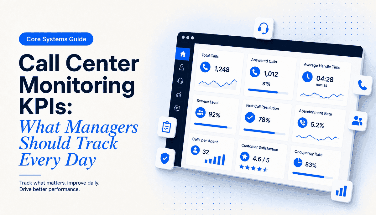 Illustration for the blog post: Call Center Monitoring KPIs: What Managers Should Track Every Day