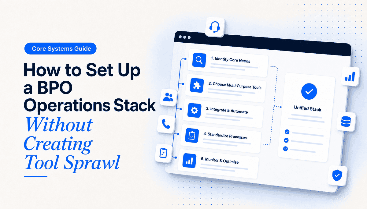 Illustration for the blog post: How to Set Up a BPO Operations Stack Without Creating Tool Sprawl